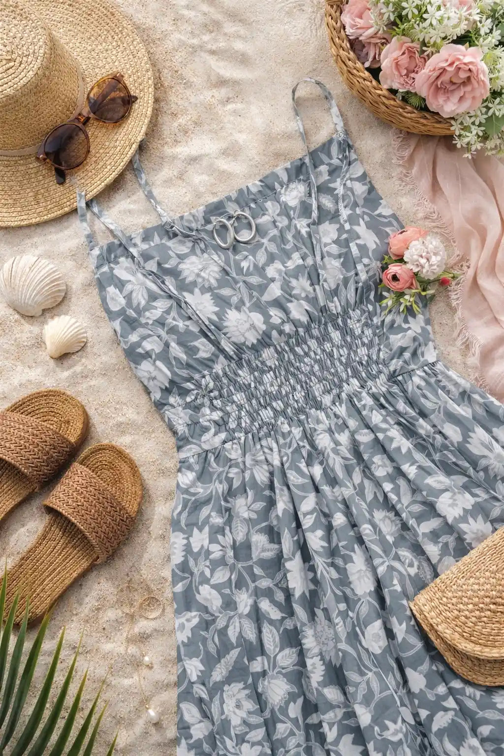 Soft Cotton Grey Peplum Top