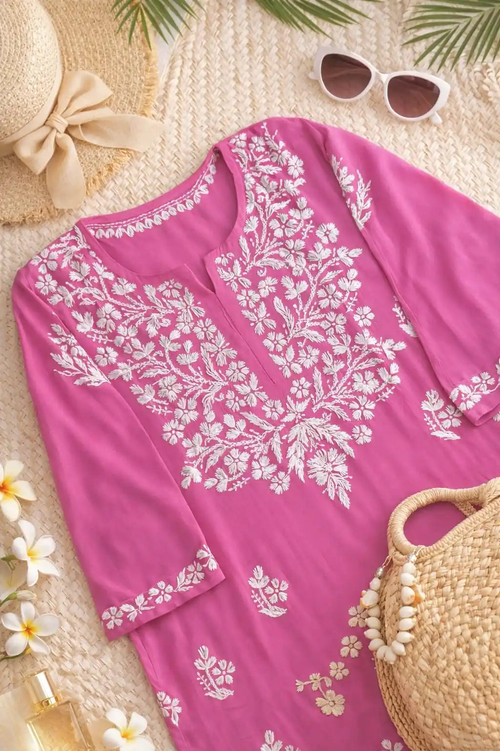 Blush Pink Rooh Short Chikan Kurta