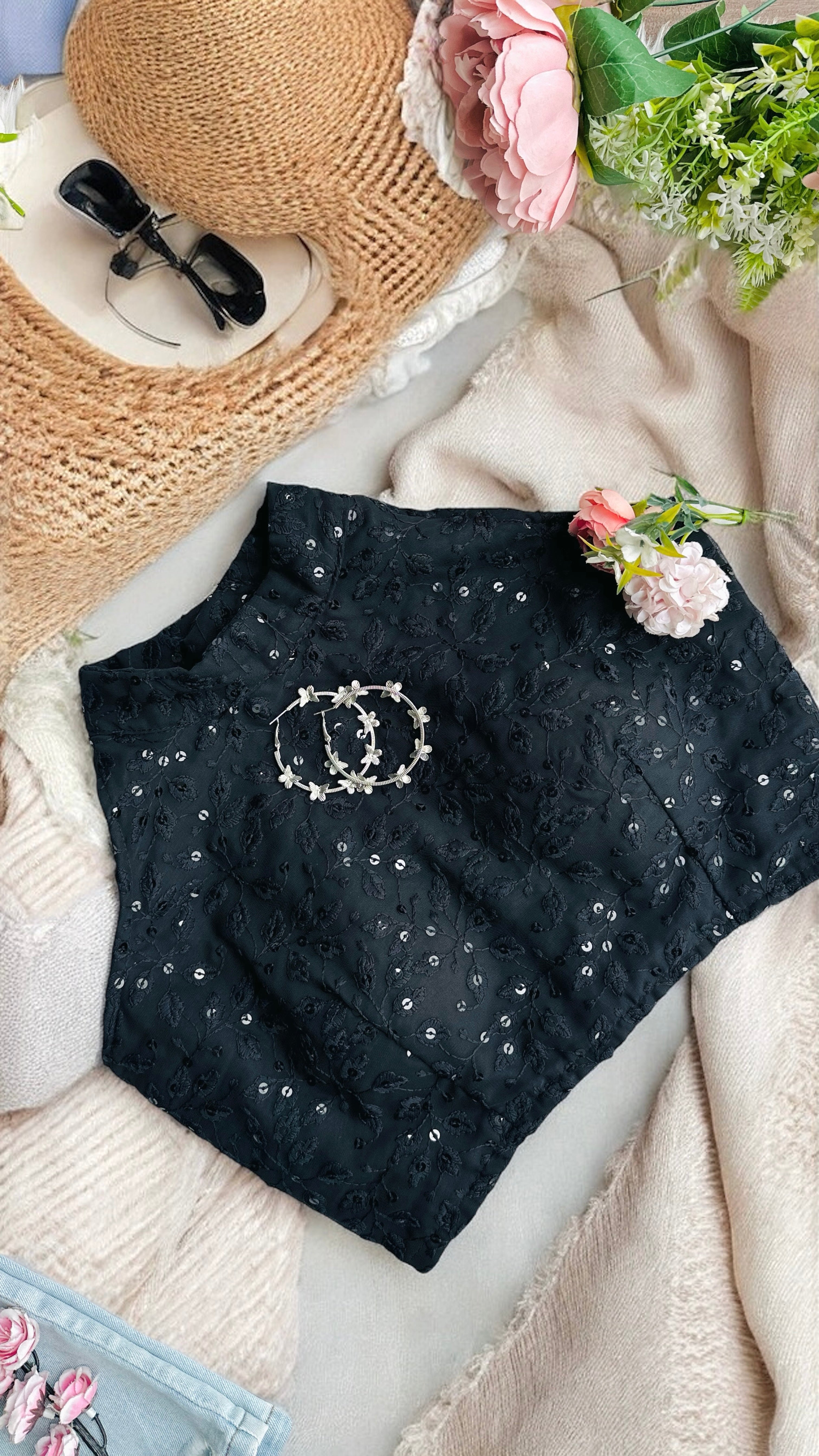 Midnight Spark Sequin Blouse