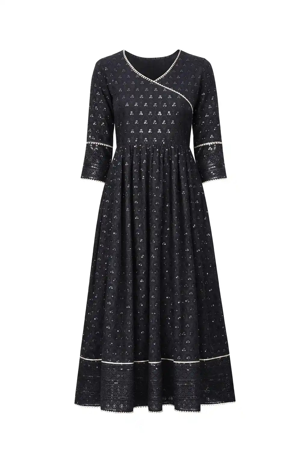 Inky Black Slit Gulnaz Kurta