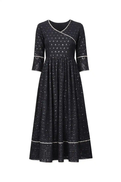 Inky Black Slit Gulnaz Kurta