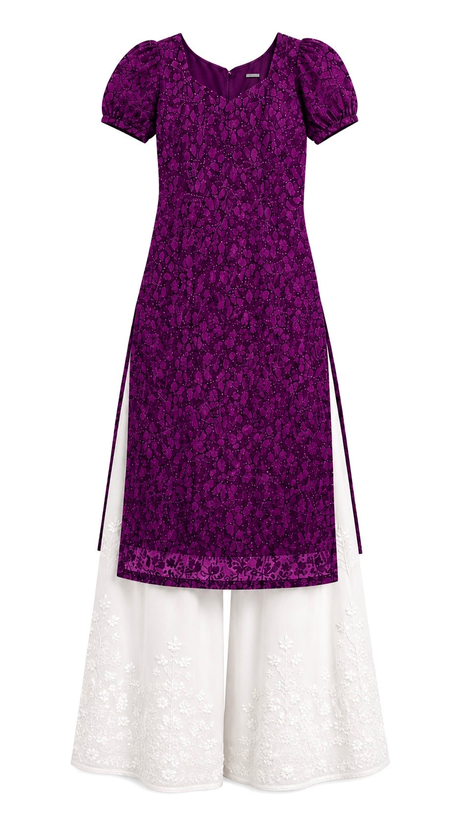 Wine Embroidered Gulnaz Designer Kurta