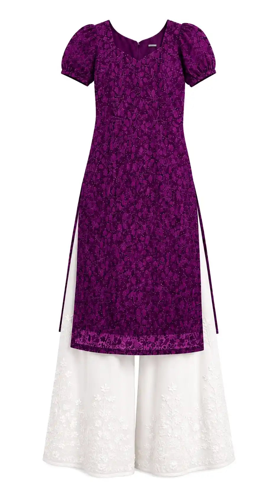 Wine Embroidered Gulnaz Designer Kurta