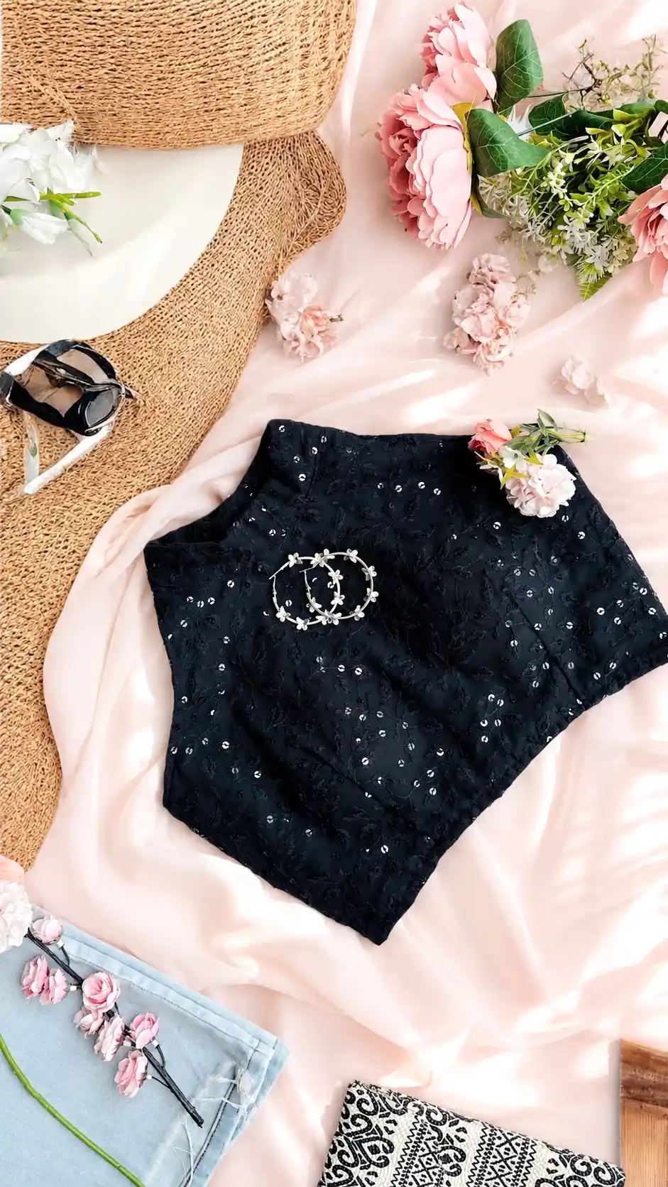 Midnight Spark Sequin Blouse