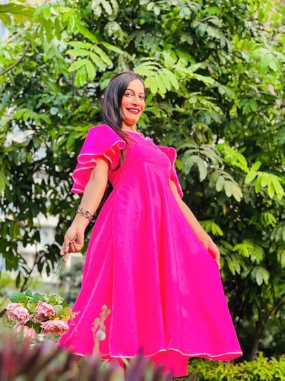 Neon Pink Twirl Dress