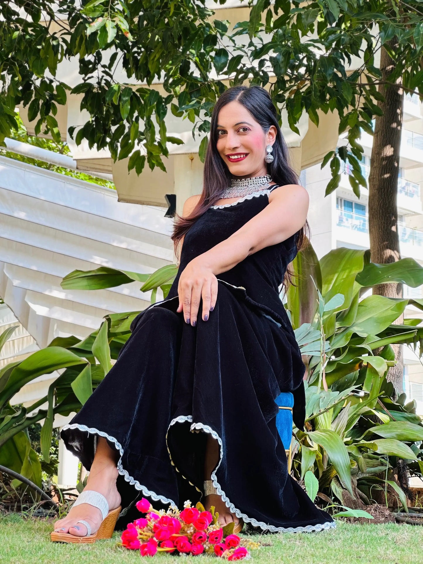 Swati's Dreamy Black Velvet Ensemble