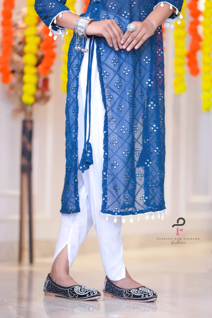 Shiraz Kerosene Blue Gulnaz Kurta