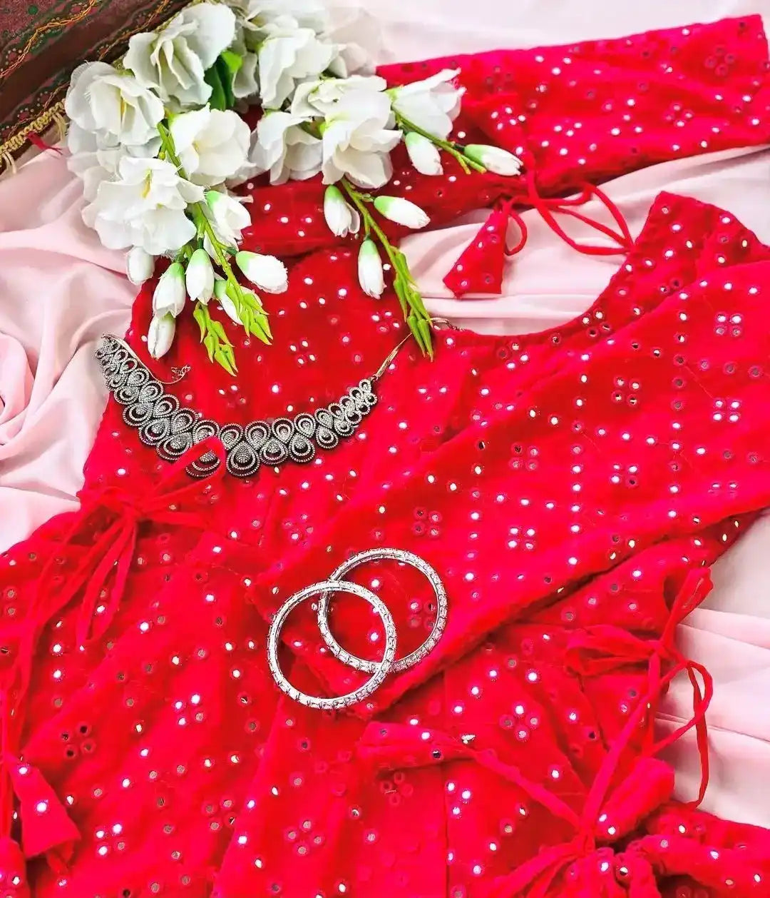 Hot Pink Mirror Gulnaz Anarkali - Passion for Fashion by Shivani