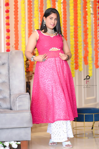 Blush Pink Embroidered Gulnaz Anarkali
