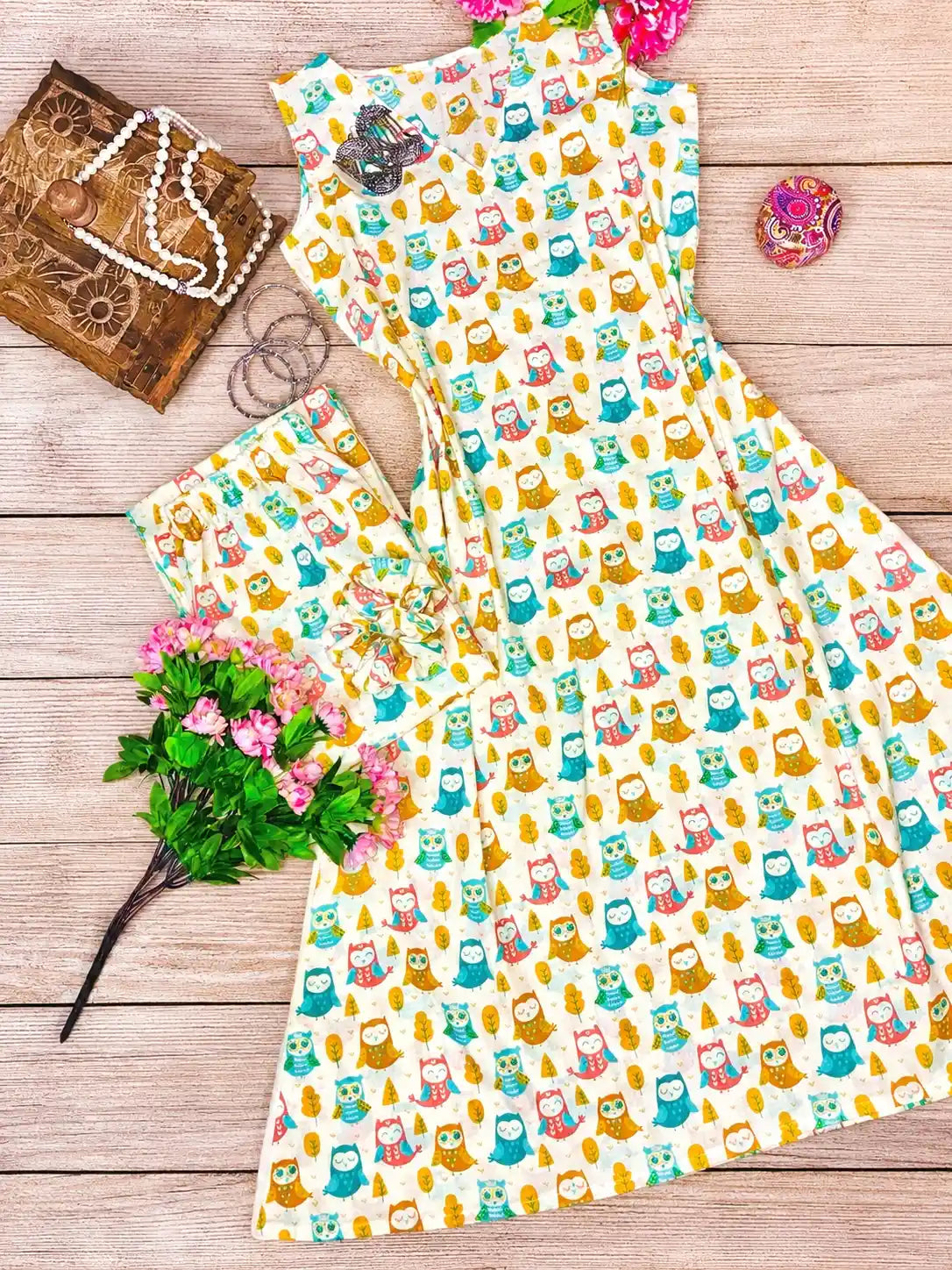 Meher Owly Print Ethnic Set
