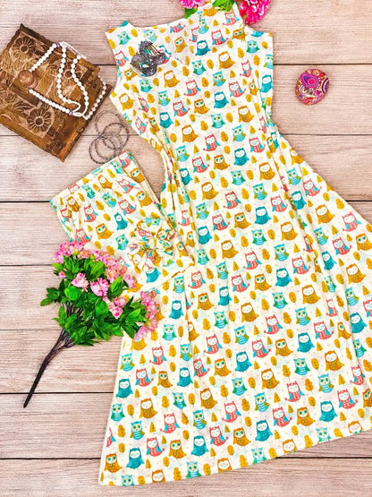 Meher Owly Print Ethnic Set