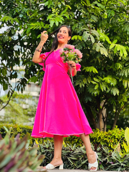 Neon Pink Twirl Dress