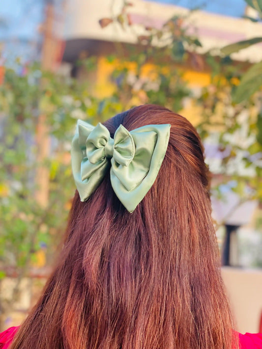 Satin Green Bow Tie