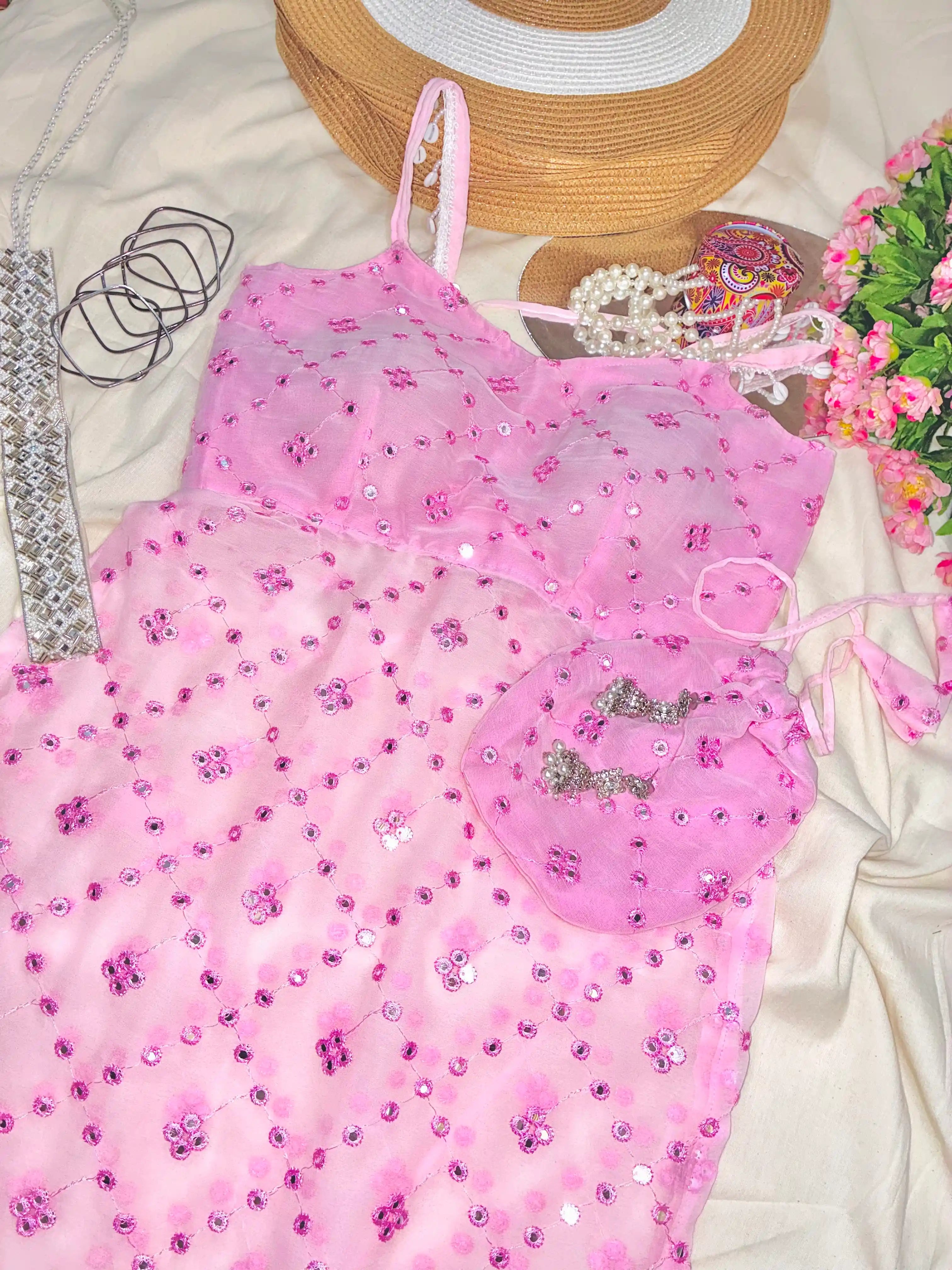 Blush Pink Gulnaz Embroidered Kurta