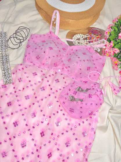 Blush Pink Gulnaz Embroidered Kurta