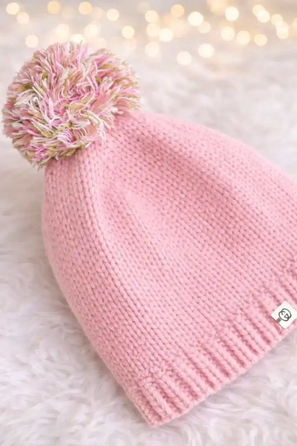 Pink Handcrafted Knitted Wool Cap