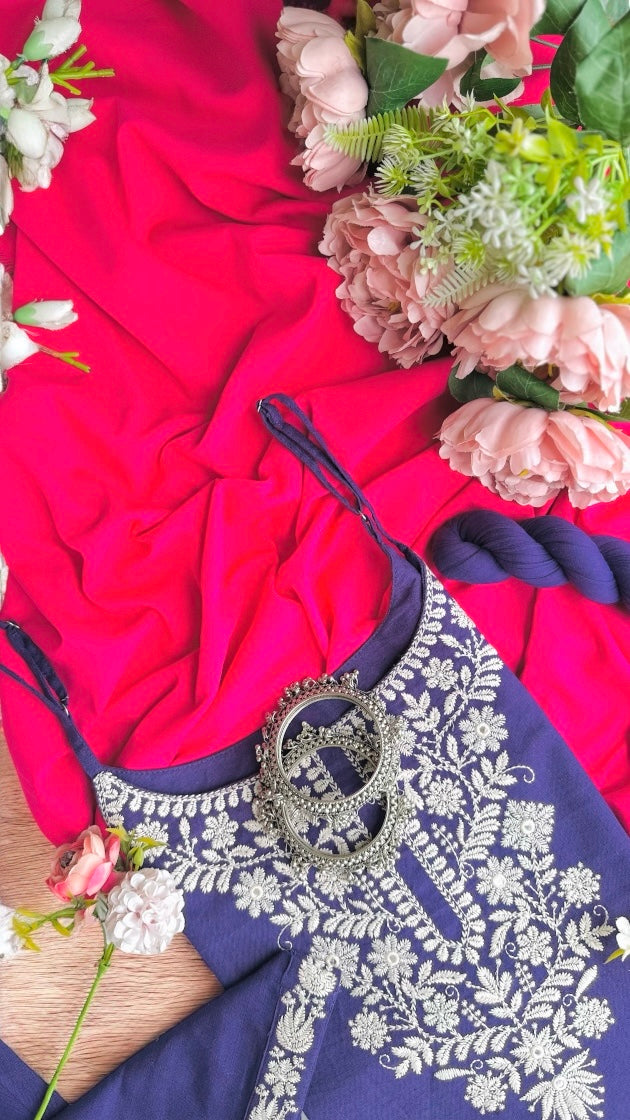 Purple Bliss Embroidered Meher Suit