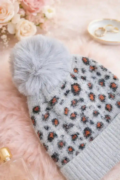 Grey Handcrafted Knitted Wool Cap