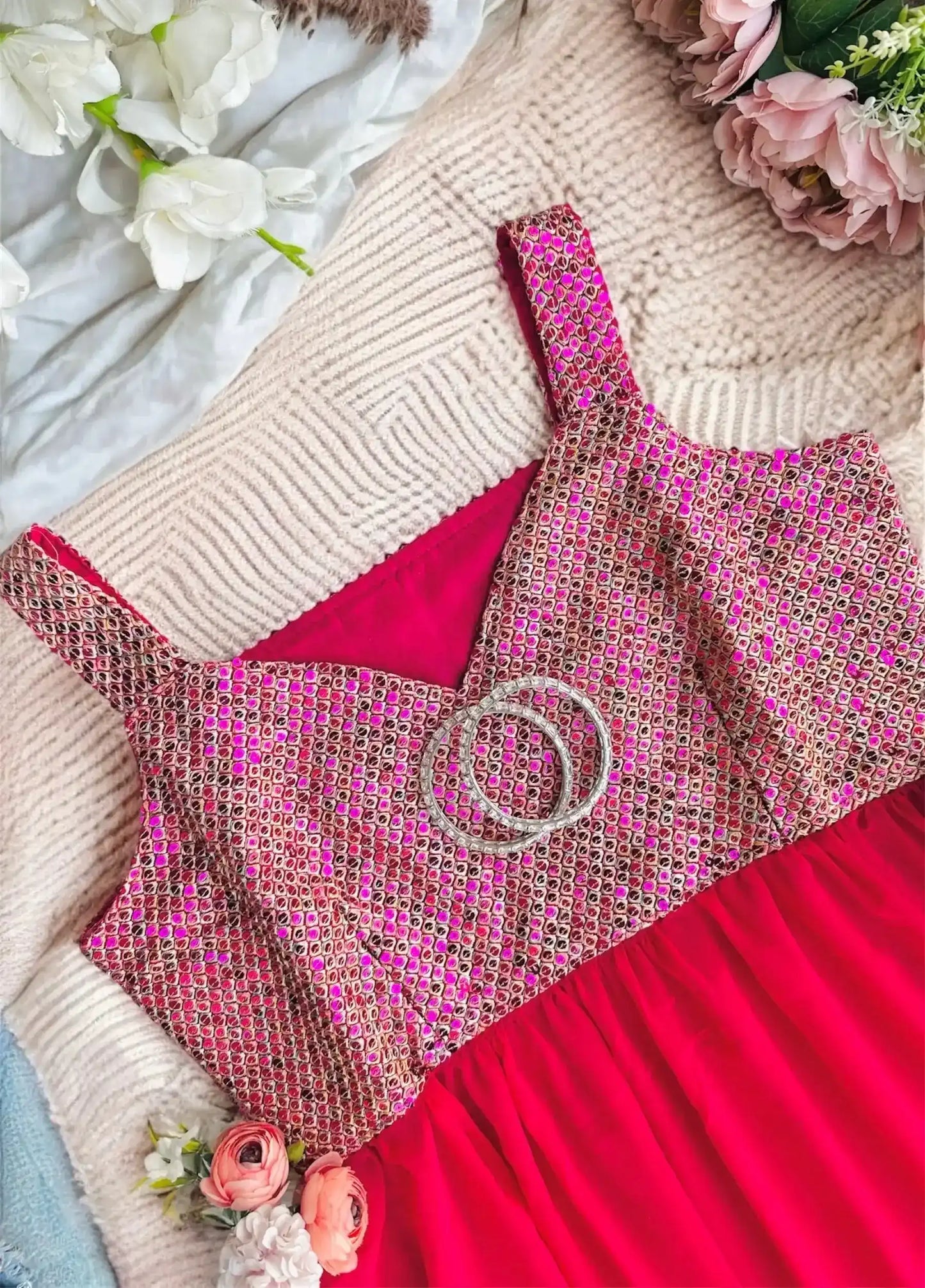 Pink Radiance Sequin Peplum