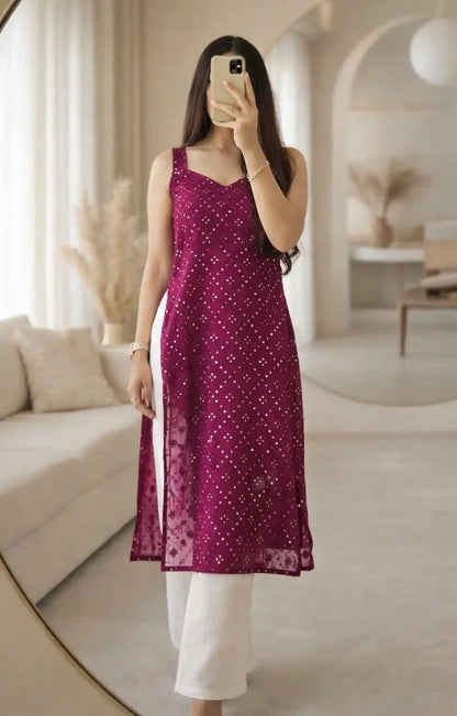 Wine Slit Mirror Gulnaz Kurta