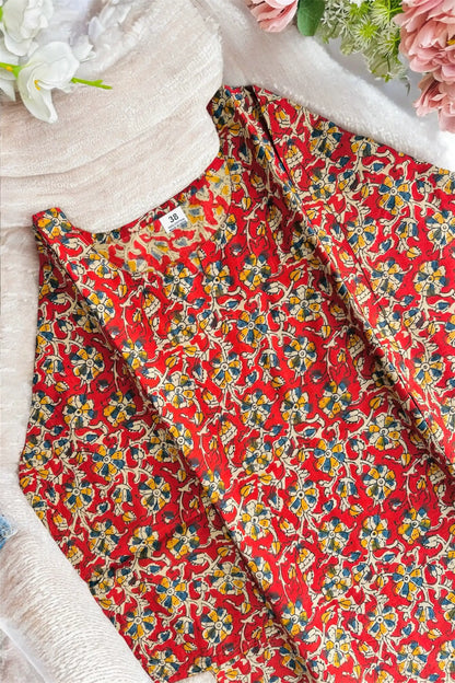 Classic Maroon Kalamkari Short Kurta