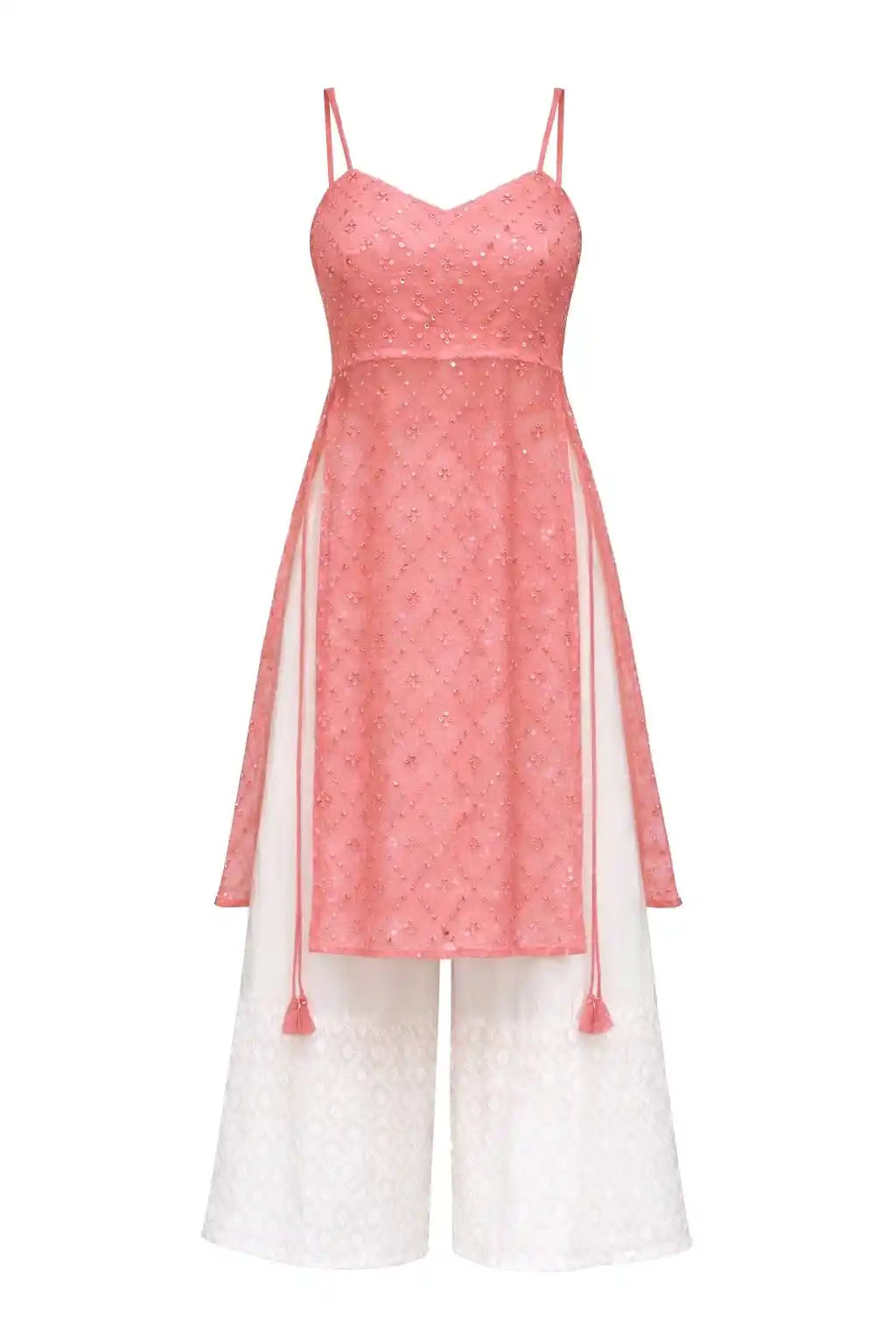 Gulnaz Peach Hand Embellished Kurta