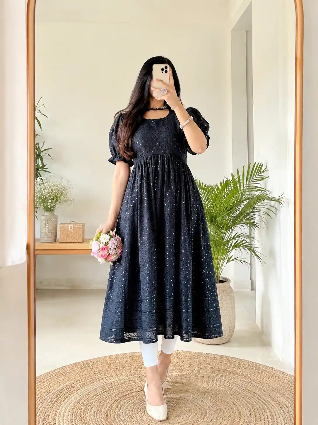 Dusky Black Sequence Gulnaz Kurta