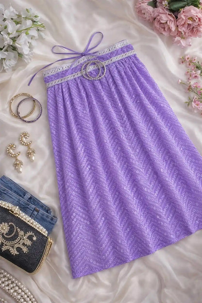 Shimmer Lilac Gulnaz Embroidered Kurta