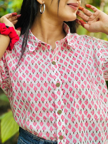 Pink Block Jaipuri Shirt