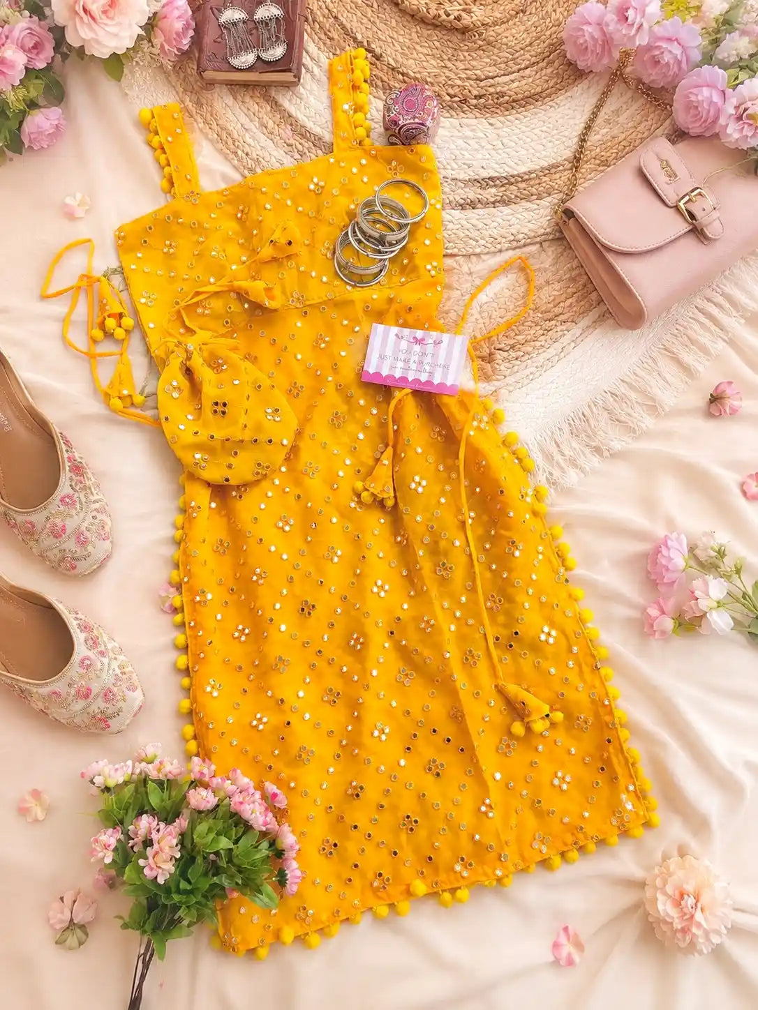 Shimmer Yellow Embroidered Gulnaz Kurta