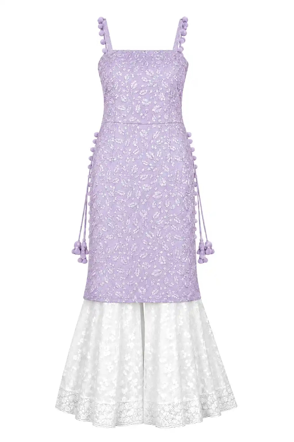 Embroidered Blush Grey Gulnaz Kurta