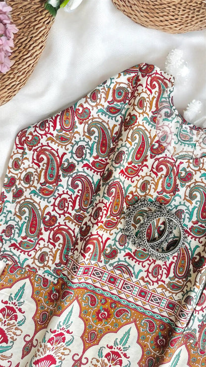 Jaipuri Maroon Kairi Short Kurta