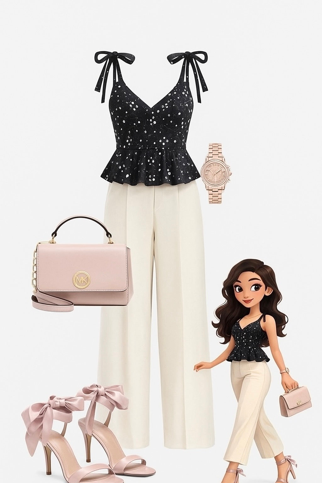 Midnight Mirror Bloom Peplum Top