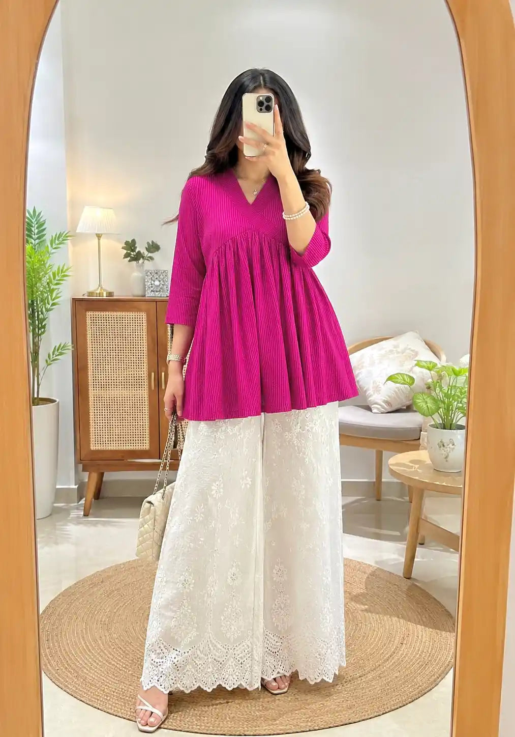 Plum Purple Jaipuri Peplum Top