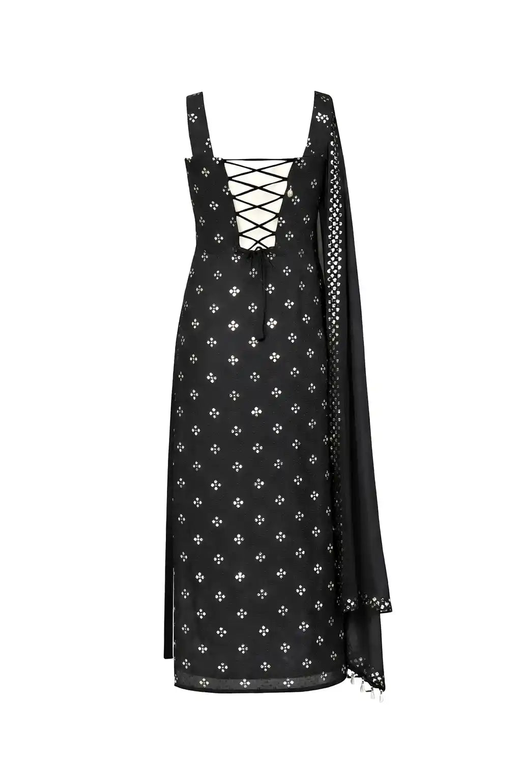 Muskan’s Black Embroidered Gulnaz Kurta