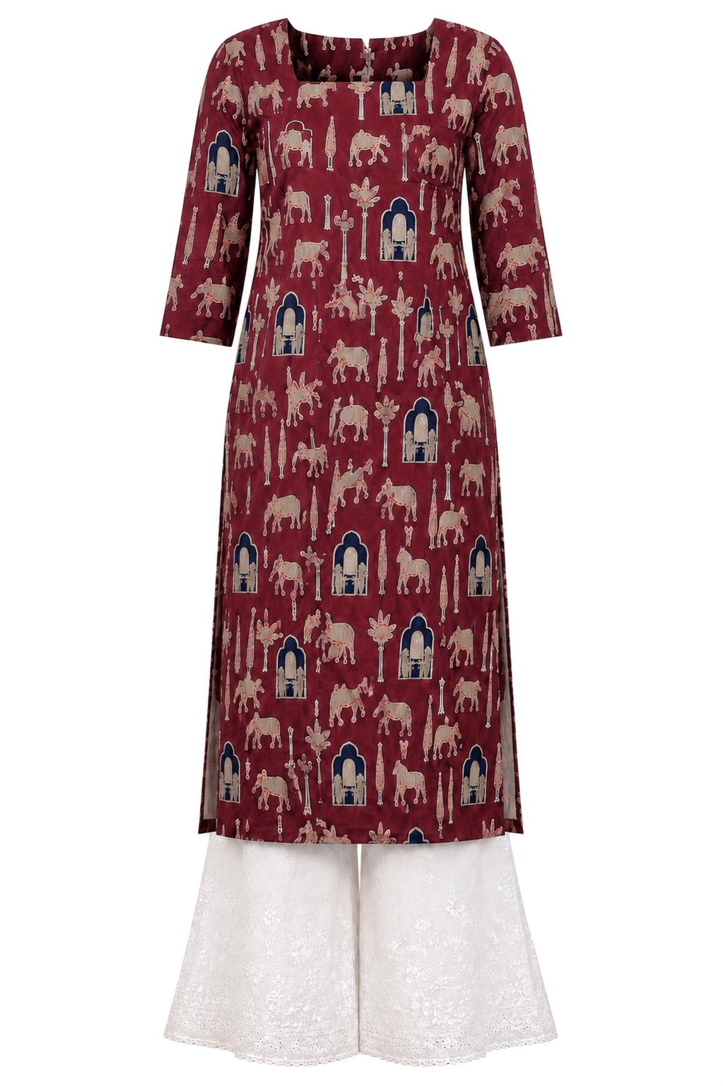 Maroon Worli Rangriti Budget Kurta
