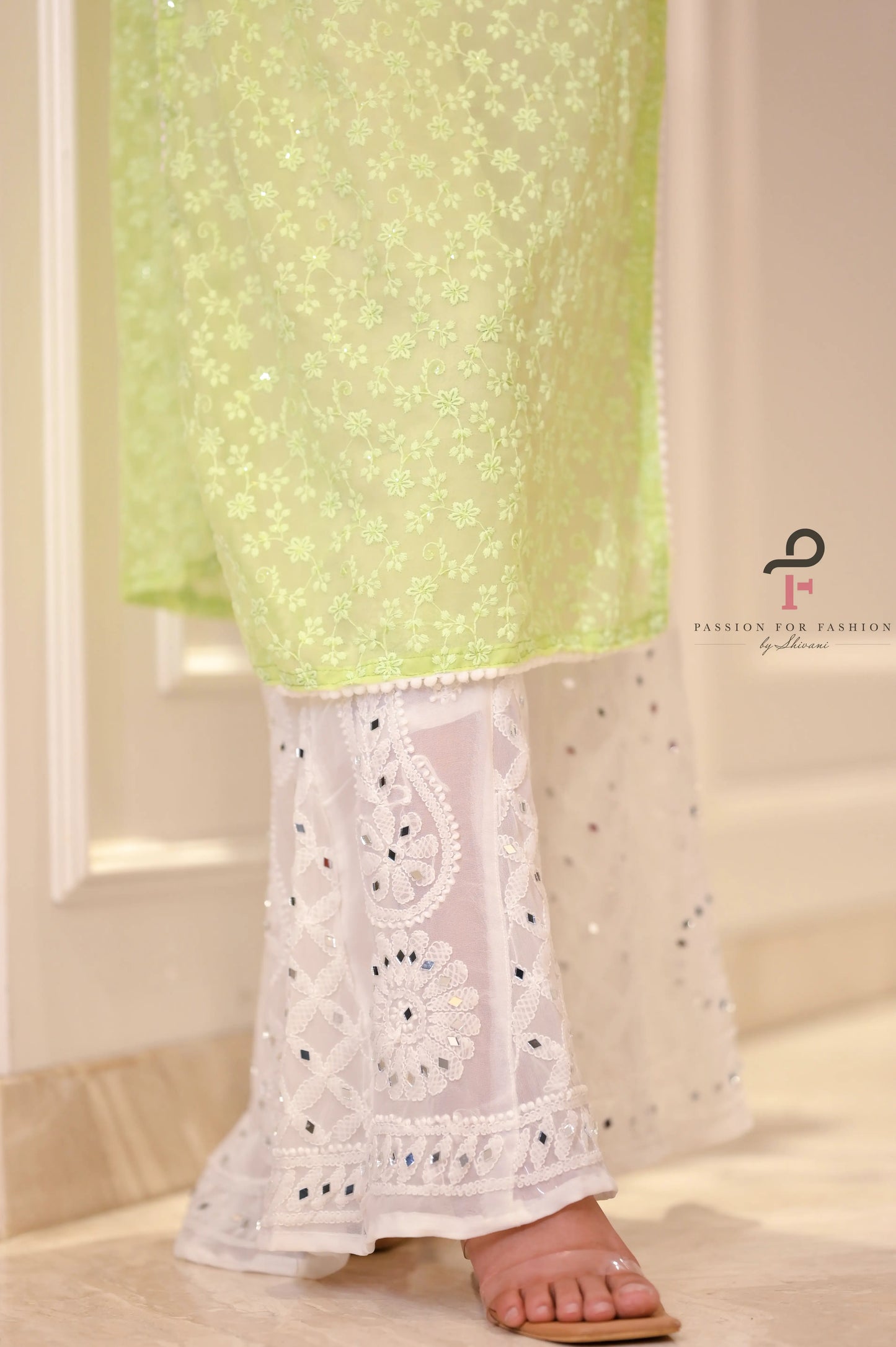 Blush Green Embroidered Gulnaz Kurta