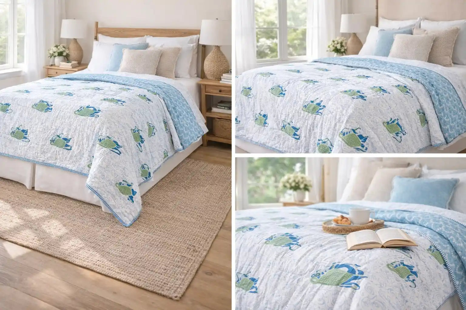 Blue Block Print Jaipuri Razai