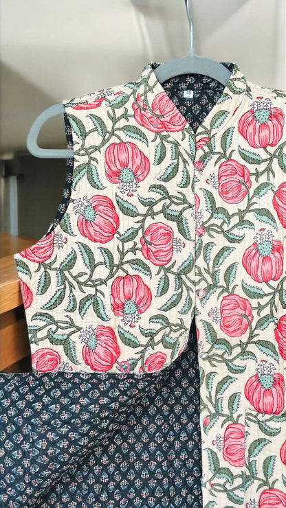 Kalamkari Cream Jaipuri Jacket