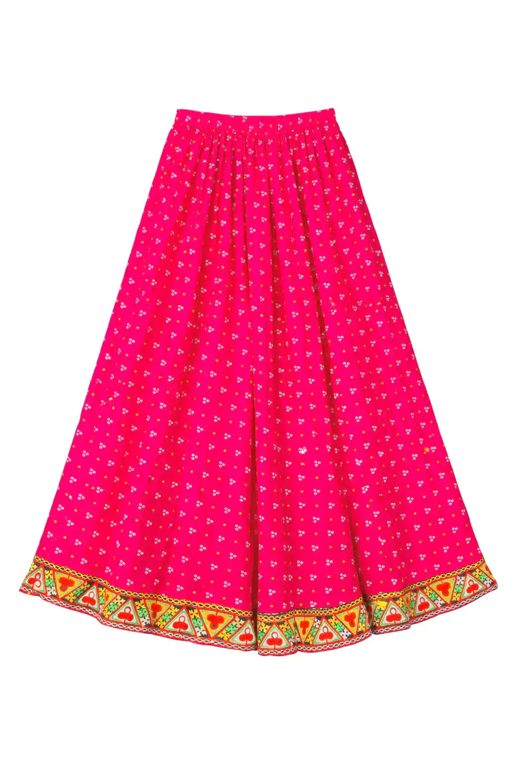 Bandhni Pink Jaipuri Twirl Skirt