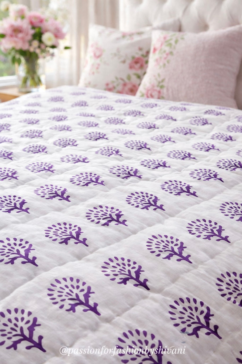 Reversible Jaipuri Block Cotton Quilt
