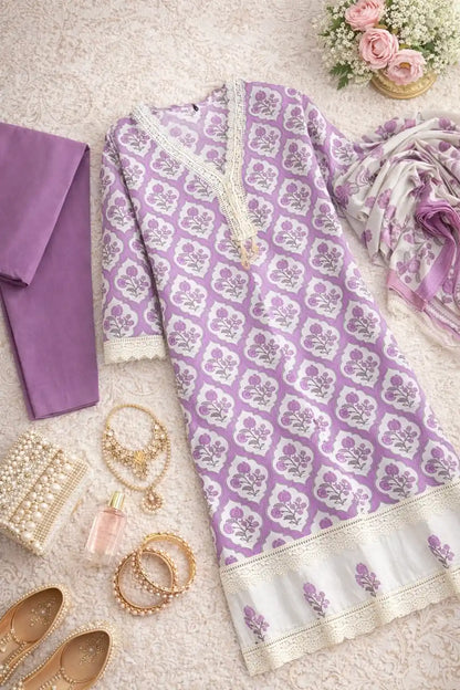 Lilac Block Meher Suit Set