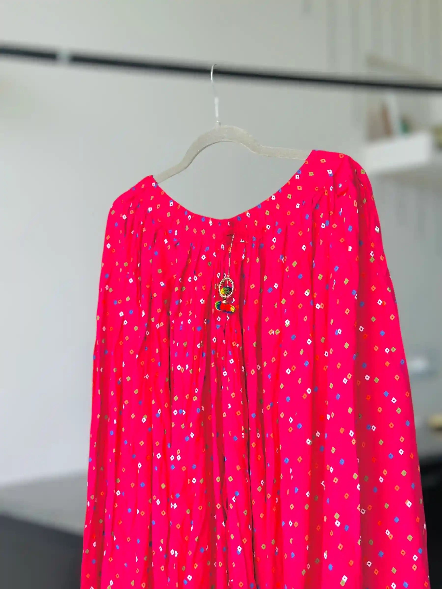 Pink Bandhej Jaipuri Twirl Skirt - Passion for Fashion by Shivani
