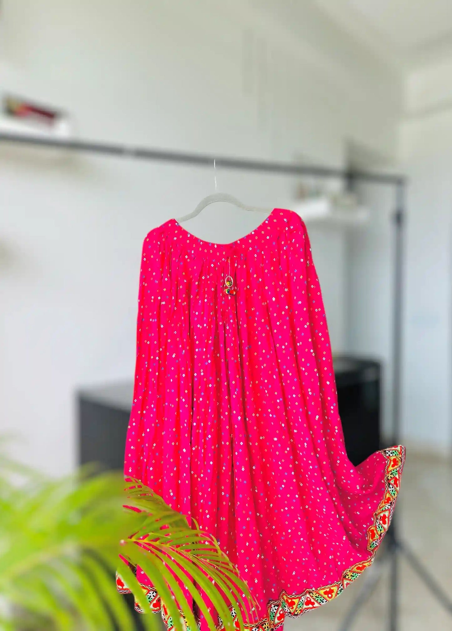 Pink Bandhej Jaipuri Twirl Skirt - Passion for Fashion by Shivani