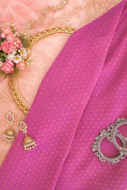 Rose Pink Textured Farsi Suit Set