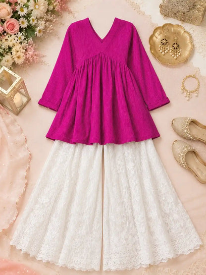 Plum Purple Jaipuri Peplum Top
