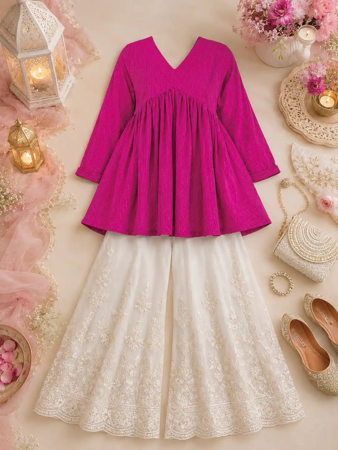 Plum Purple Jaipuri Peplum Top
