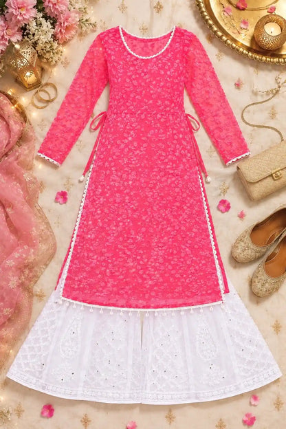 Pretty In Peach Shell Gulnaz Kurta