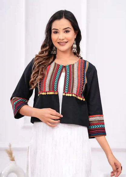 Black Jaipuri Embroidered Jacket