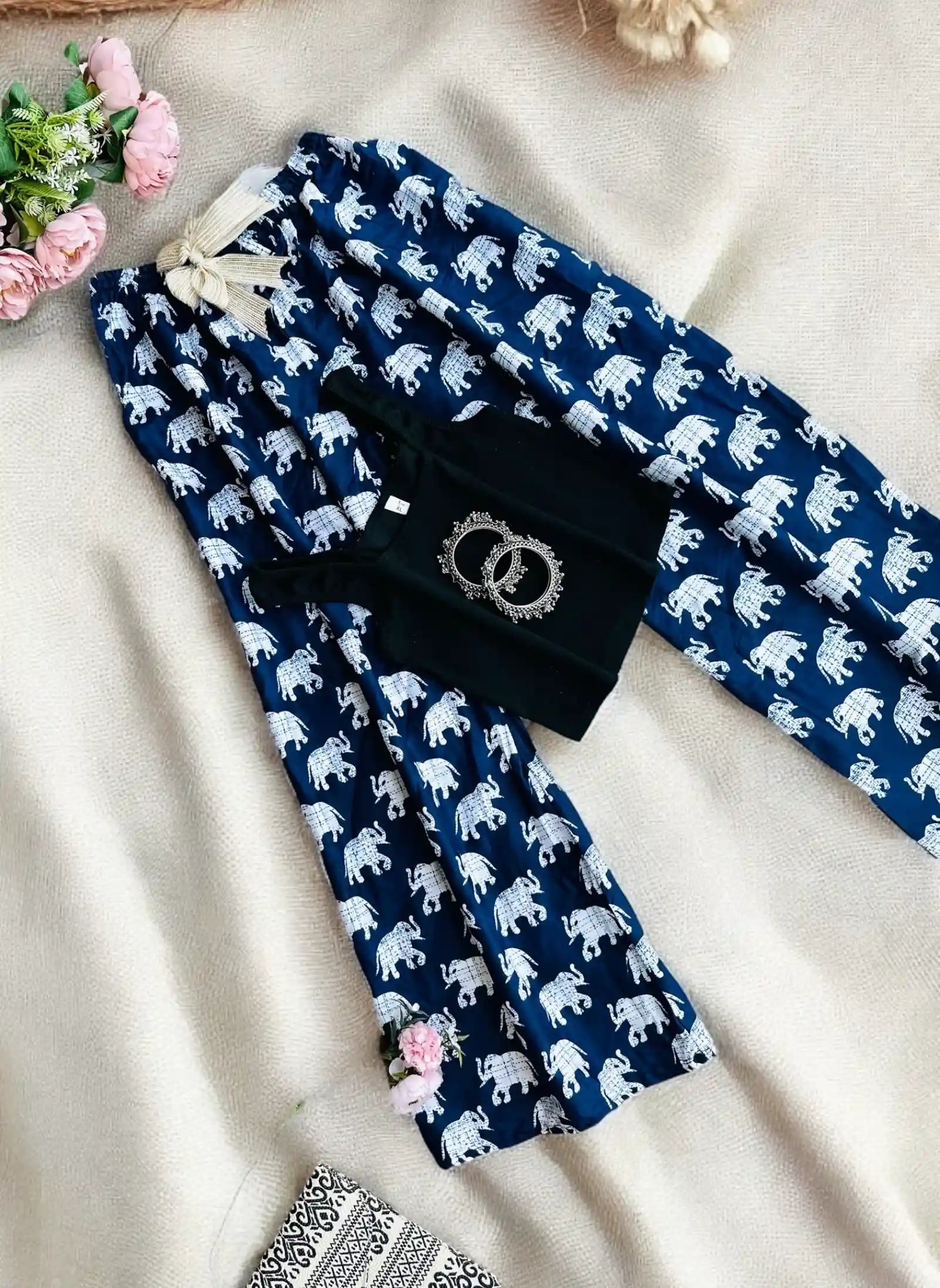Blue Jaipuri Palazzo Pants - Passion for Fashion by Shivani